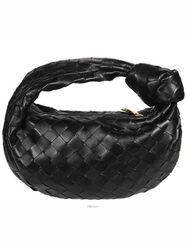 Jodie Intrecciato Small Tote Bag Black - BOTTEGA VENETA - BALAAN 5