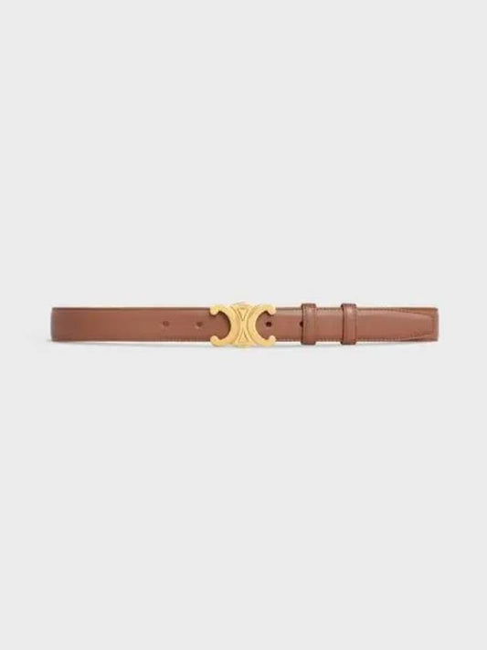 Women's Medium Triomphe Smooth Calfskin Belt Brown - CELINE - BALAAN 2