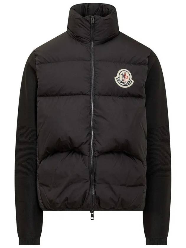 Logo Patch Padding Cardigan Black - MONCLER - BALAAN 2