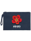 Flower embroidery large clutch bag navy 5PM902 F34 76 - KENZO - BALAAN 2