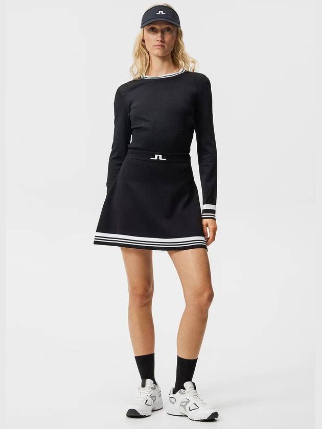 SS Women s Golf Frida Striped Knit Skirt Black - J.LINDEBERG - BALAAN 4