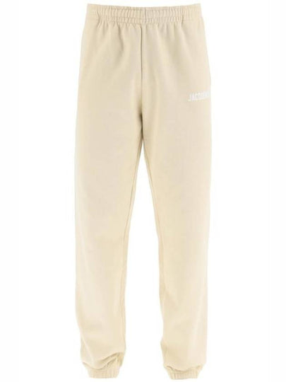 Le Jogging Logo Print Cotton Track Pants Light Beige - JACQUEMUS - BALAAN 2