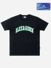 Line Big Arch Logo Short Sleeve T Shirt Black - ALEX&AIDEN - BALAAN 2