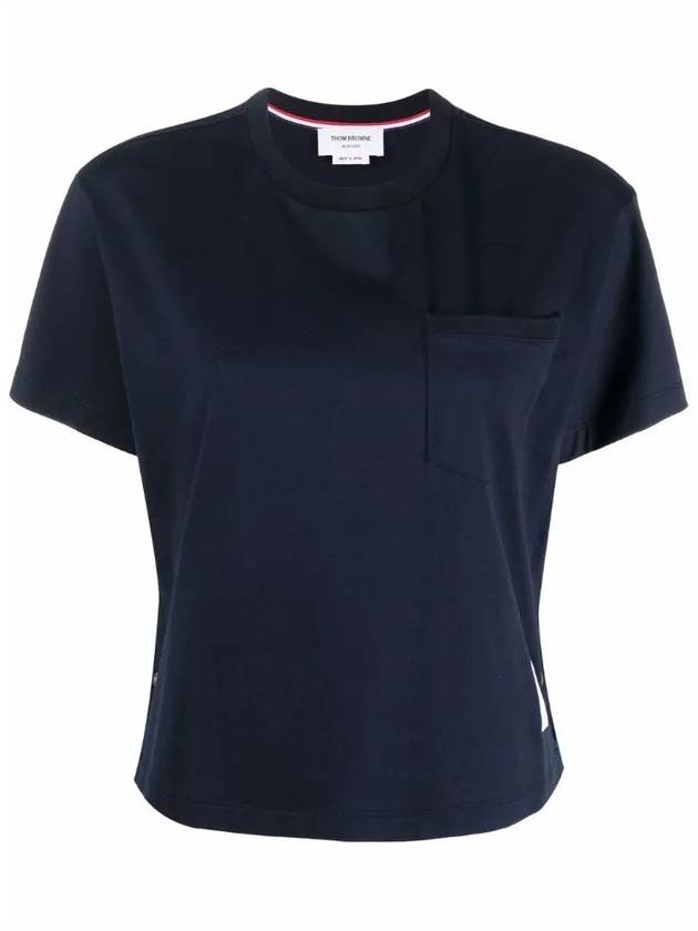Midweight Jersey Boxy Pocket Short Sleeve T-Shirt Navy - THOM BROWNE - BALAAN 2