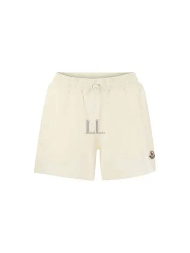 Logo Patch Cotton Jersey Shorts White - MONCLER - BALAAN 2