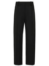 Light Twill Suiting Relaxed Pleated Slacks Black - GANNI - BALAAN 2