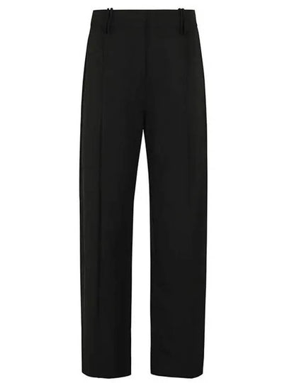 Light Twill Suiting Relaxed Pleated Slacks Black - GANNI - BALAAN 2