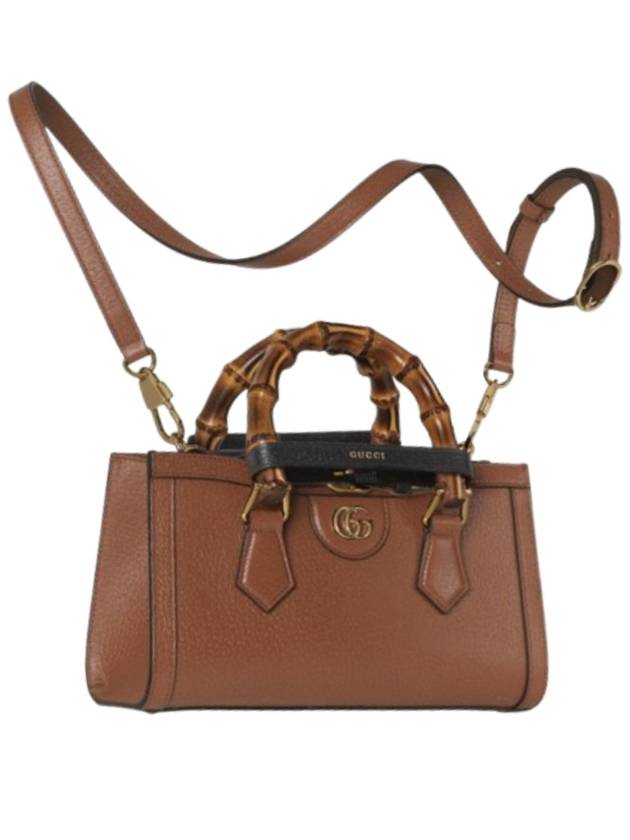 Diana Bamboo Handle Small Leather Shoulder Bag Brown - GUCCI - BALAAN 5