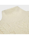 High-neck Aran Alpaca Knit Top Off White - CELINE - BALAAN 4