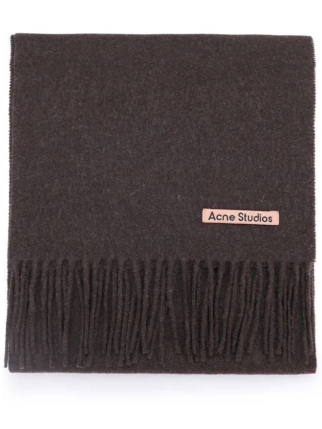 Wool Fringe Muffler Brown Melange - ACNE STUDIOS - BALAAN 2