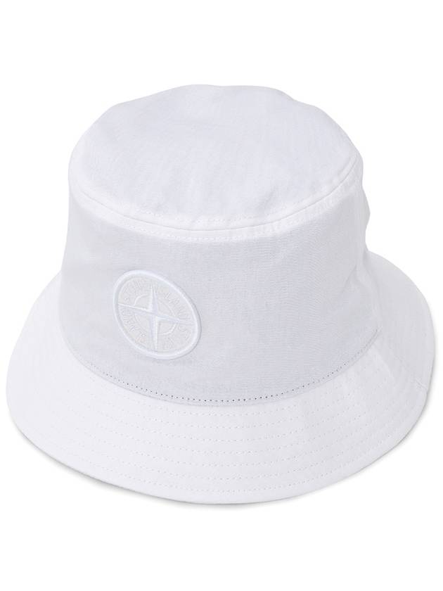 Logo Patch Bucket Hat White - STONE ISLAND - BALAAN 2