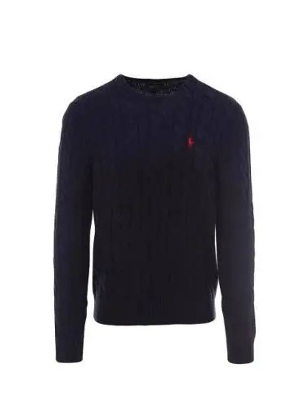 Embroidery Logo Cable Knit Top Navy - POLO RALPH LAUREN - BALAAN 2