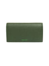 Women's Leather Zipper Long Wallet Green - BOTTEGA VENETA - BALAAN 2