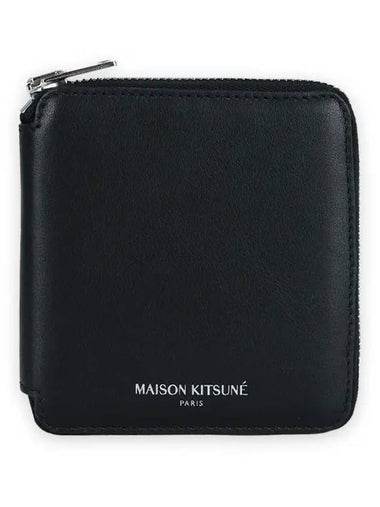 Square Zipper Half Wallet Black - MAISON KITSUNE - BALAAN 1