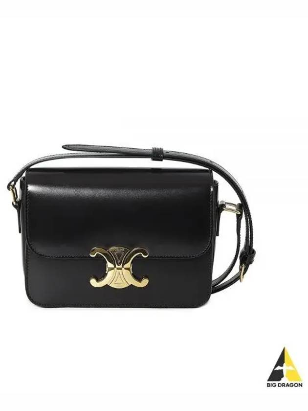 Teen Triomphe Shiny Calfskin Cross Bag Black - CELINE - BALAAN 2