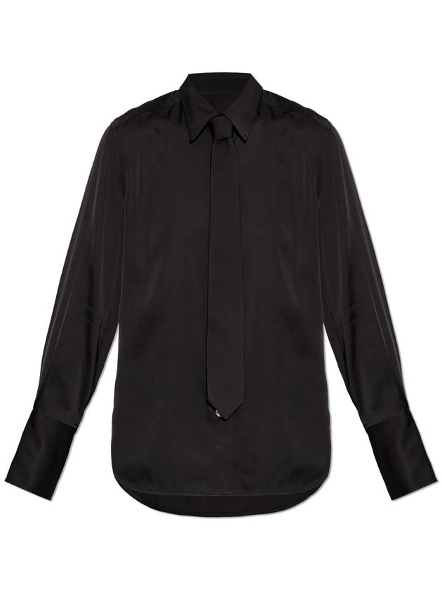 Paul Smith Shirt With Attached Tie, Women's, Black - PAUL SMITH - BALAAN 1