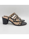 Women's Rockstud Leather Sandal Heels Black - VALENTINO - BALAAN 2