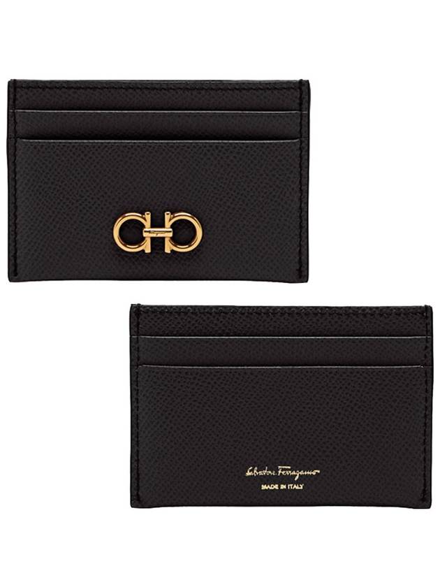 Gancini Card Wallet Black - SALVATORE FERRAGAMO - BALAAN 2