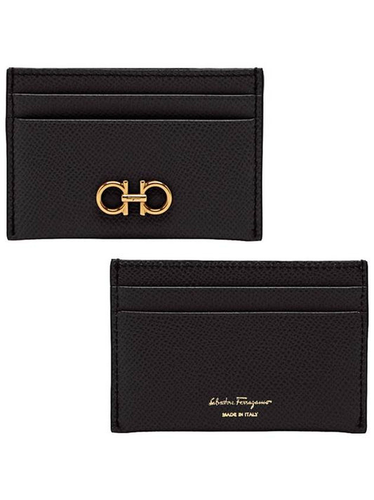 Gancini Card Wallet Black - SALVATORE FERRAGAMO - BALAAN 2