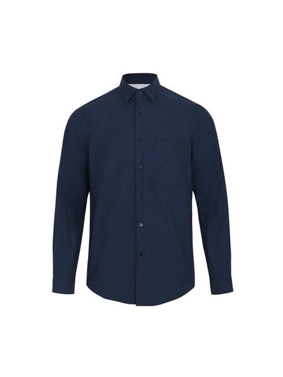 Relax Cotton Long Sleeve Shirt Navy - SOLEW - BALAAN 2