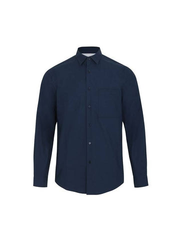 Relax Cotton Long Sleeve Shirt Navy - SOLEW - BALAAN 1