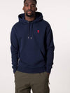 Heart Small Logo Hoodie Navy - AMI - BALAAN 2