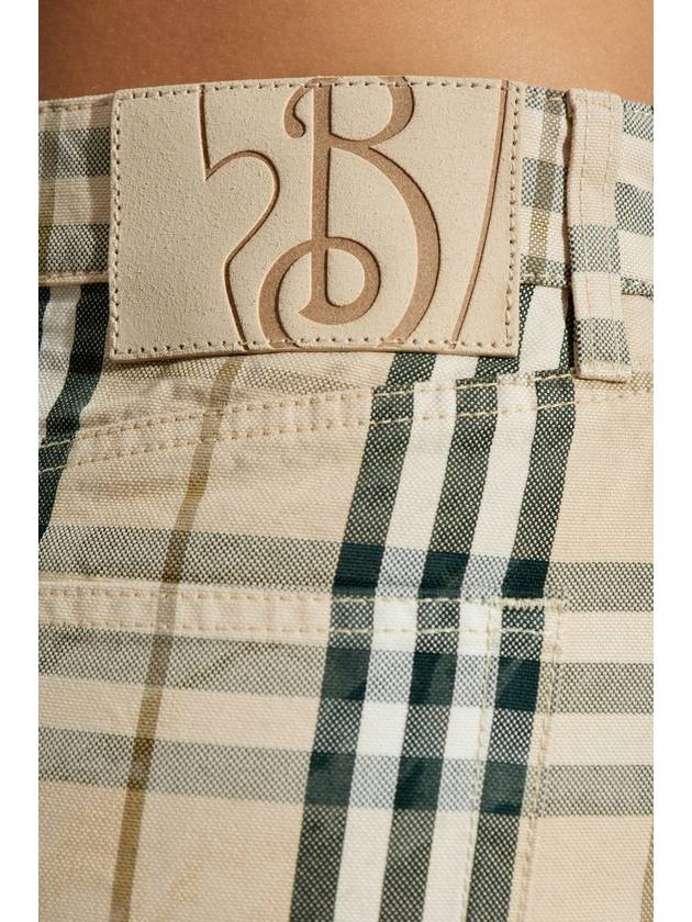 Check Denim Mini H-Line Skirt Grain - BURBERRY - BALAAN 6