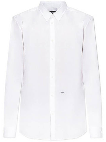 mini logo long sleeve shirt white - DSQUARED2 - BALAAN 1