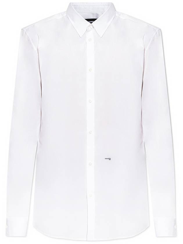 mini logo long sleeve shirt white - DSQUARED2 - BALAAN 1