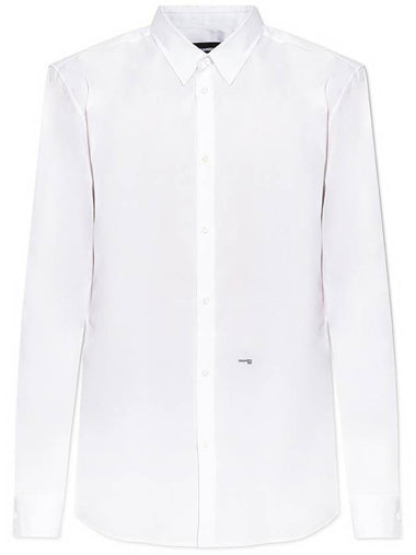 mini logo long sleeve shirt white - DSQUARED2 - BALAAN 1