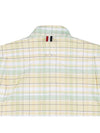 Men's Plaid Three Stripes Armband Oxford Long Sleeve Shirt Yellow - THOM BROWNE - BALAAN 11