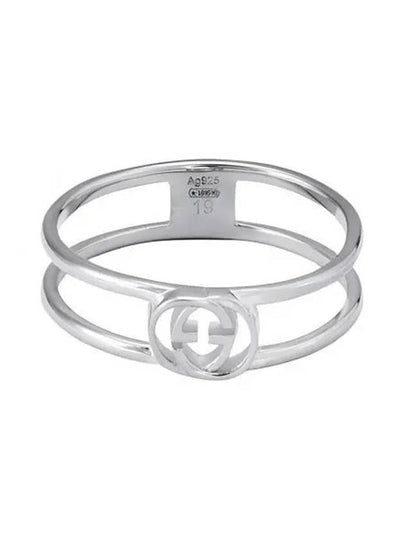 Interlocking GG Thin Open Ring YBC298036001 Silver - GUCCI - BALAAN 2