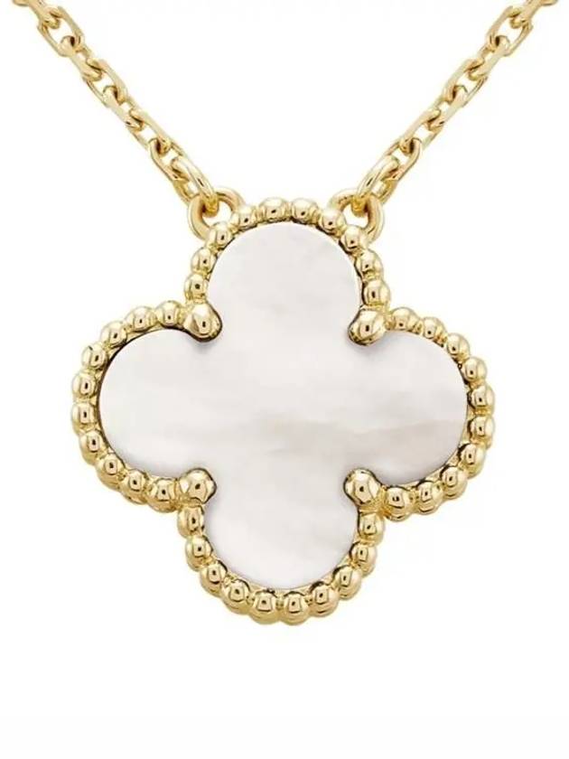 Van Cleef & Arpels Vintage Alhambra Pendant Necklace Yellow Gold Mother Of Pearl - VANCLEEFARPELS - BALAAN 4