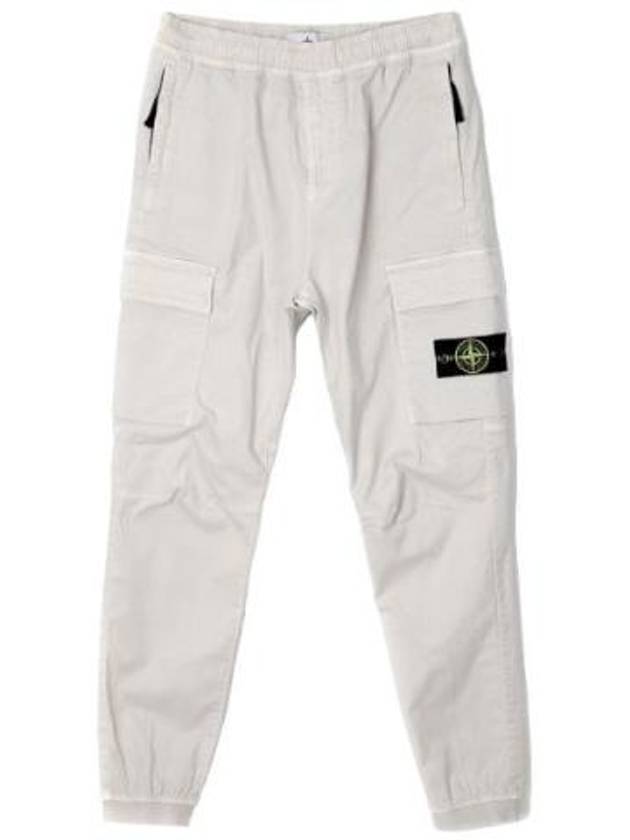 Old Effect Stretch Broken Twill Cotton Cargo Pants Regular Tapered Fit - STONE ISLAND - BALAAN 1