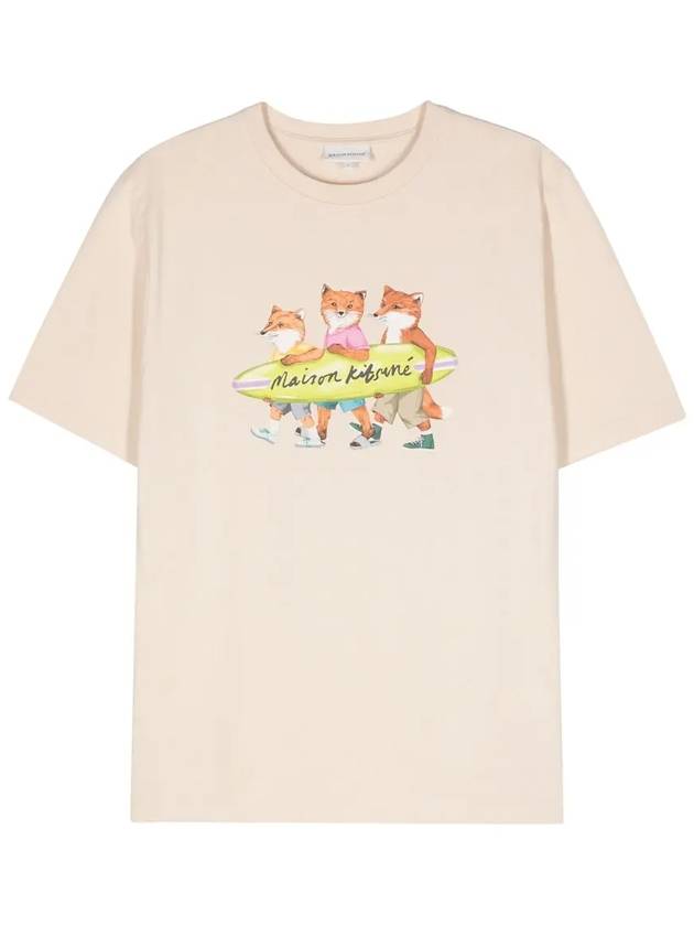 Maison Kitsune Surfing Fox Print Cotton Short Sleeve T Shirt MM00120 - POLO RALPH LAUREN - BALAAN 2