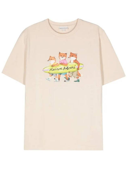 Maison Kitsune Surfing Fox Print Cotton Short Sleeve T Shirt MM00120 - POLO RALPH LAUREN - BALAAN 2