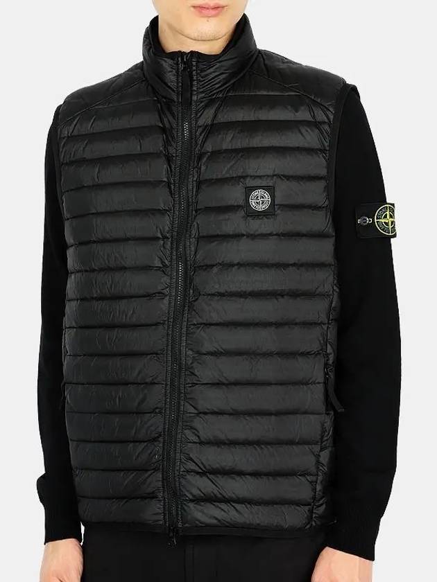 Loom Woven Chambers Nylon Down Vest Black - STONE ISLAND - BALAAN 2