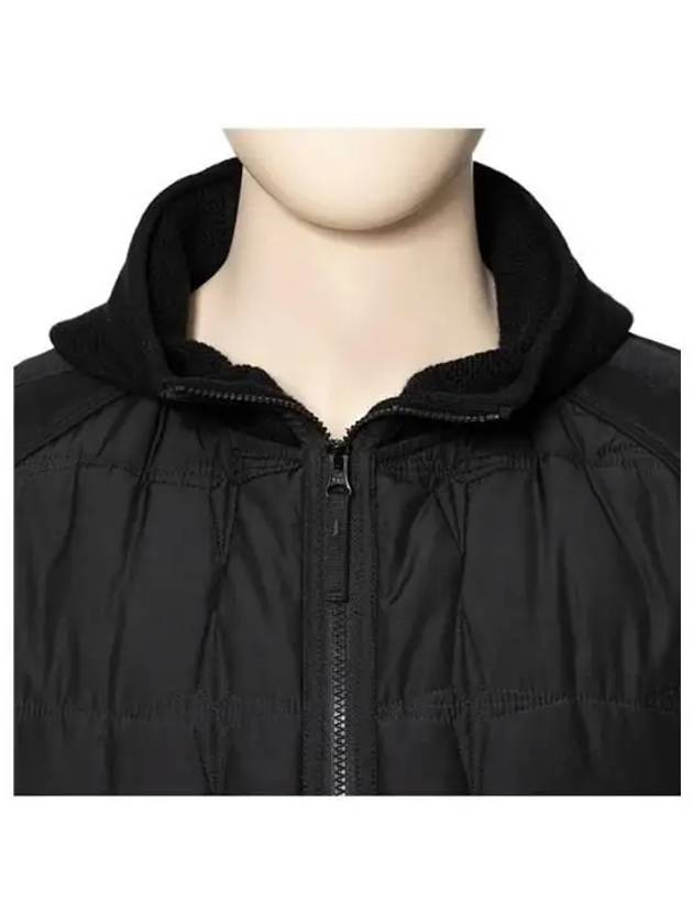 Wappen Patch Quilted Cupro Cotton Zip Up Hoodie Black - STONE ISLAND - BALAAN 3