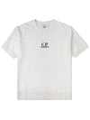 Men's Logo Print Crew Neck Cotton Short Sleeve T-Shirt White - CP COMPANY - BALAAN 10