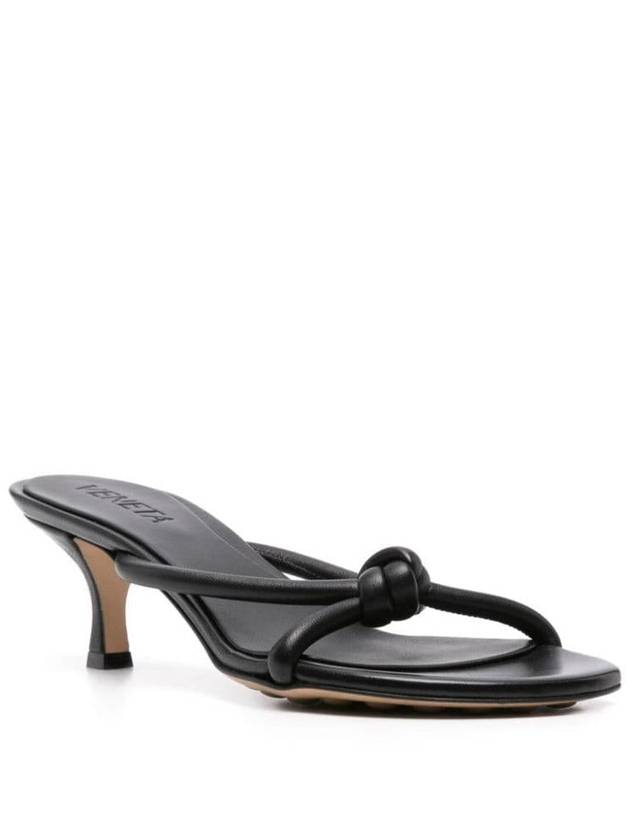 Blink Leather Sandal Heels Black - BOTTEGA VENETA - BALAAN 5