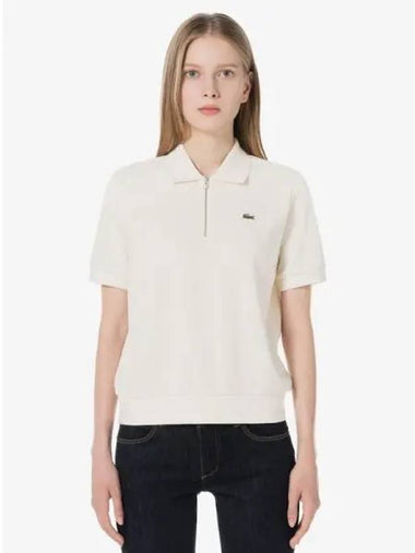 Women s half zip up polo t shirt PF560E 54NFJ Domestic product GQ2N24071639892 - LACOSTE - BALAAN 1