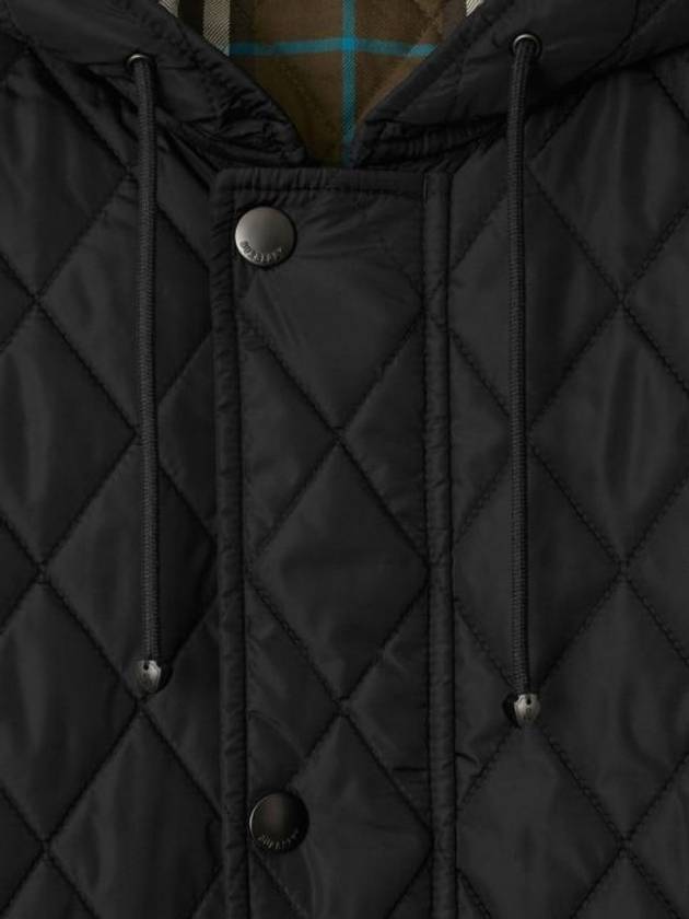 Hooded Quilted Parka Black - BURBERRY - BALAAN 6