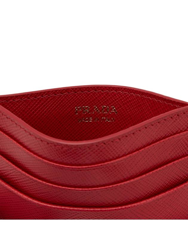 Metal Logo Saffiano Card Wallet Red - PRADA - BALAAN 7