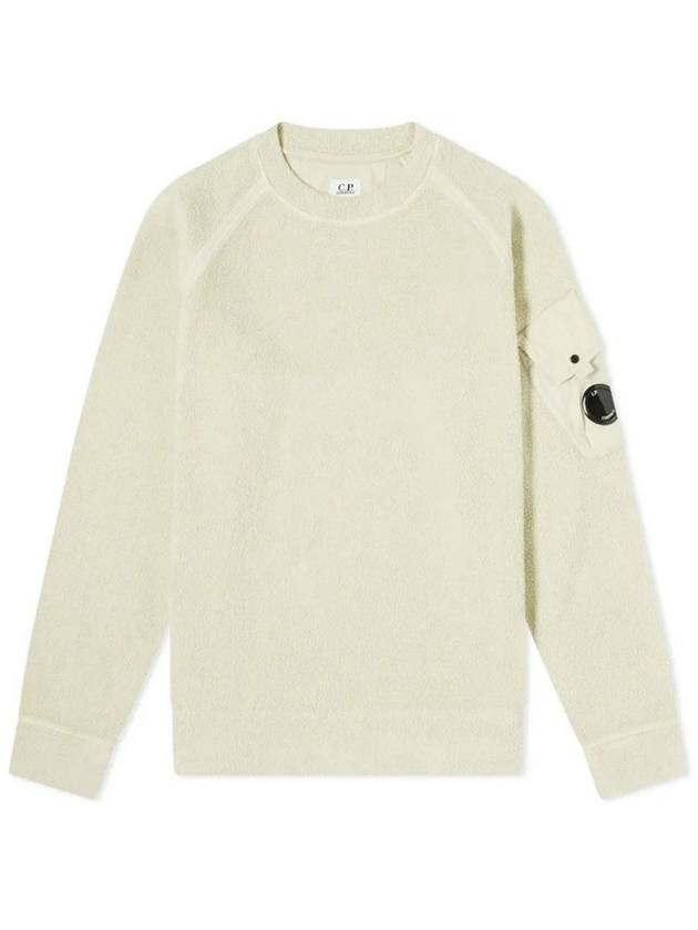 Men's Fleece Lens Pocket Sweatshirt Ivory - CP COMPANY - BALAAN 1