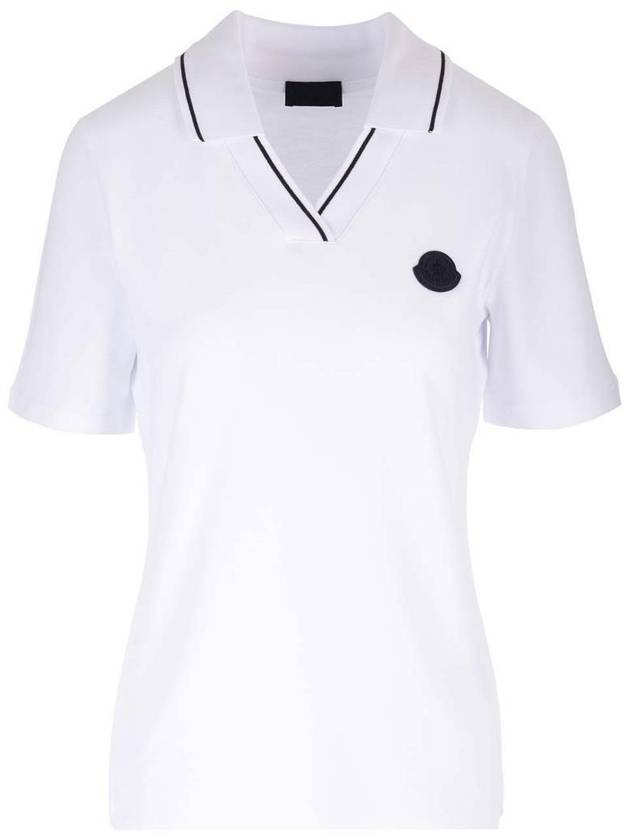 Moncler Logo Patch Polo Shirt White - MONCLER - BALAAN 1