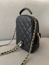 Classic top handle mini backpack caviar black gold AP3753 - CHANEL - BALAAN 6