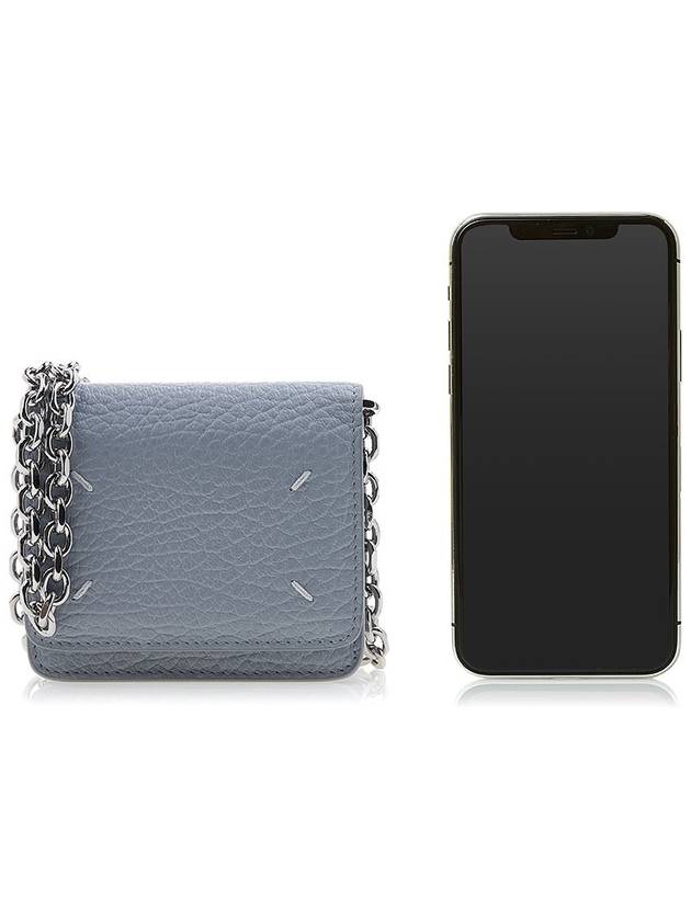 Embroidery Logo Chain Cald Wallet Blue - MAISON MARGIELA - BALAAN 7