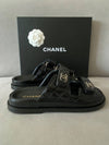 CC Logo Velcro Sandals Black - CHANEL - BALAAN 9