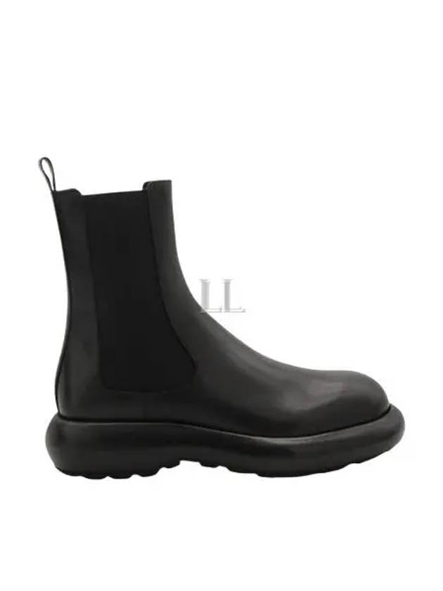 Round Toe Calf Leather Chelsea Boots Black - JIL SANDER - BALAAN 2