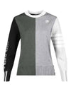 Women s round neck color combination long sleeved knit shirt GQ4A636W - LUX GOLF - BALAAN 4